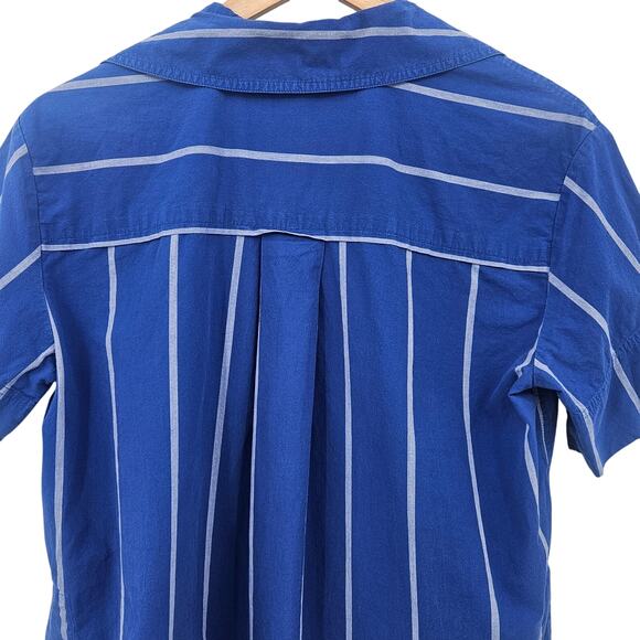 Madewell Oversized Boxy Button-Up Poplin Shirt in Pure Blue, Size XS - Picture 13 of 14